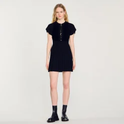 Robe En Maille Plissée