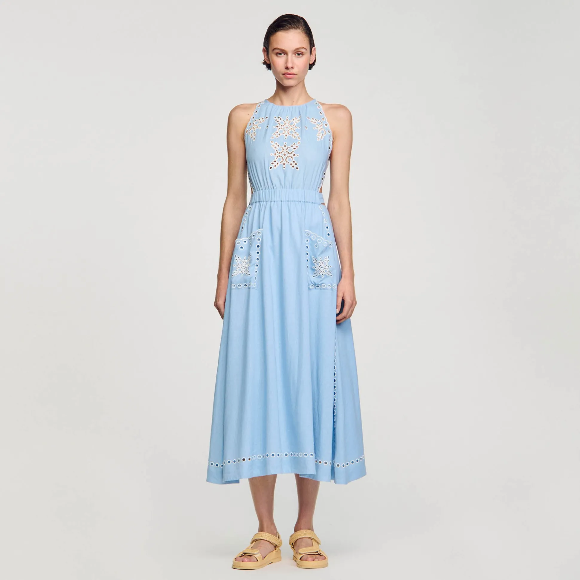 Robe Longue à Broderies Anglaises