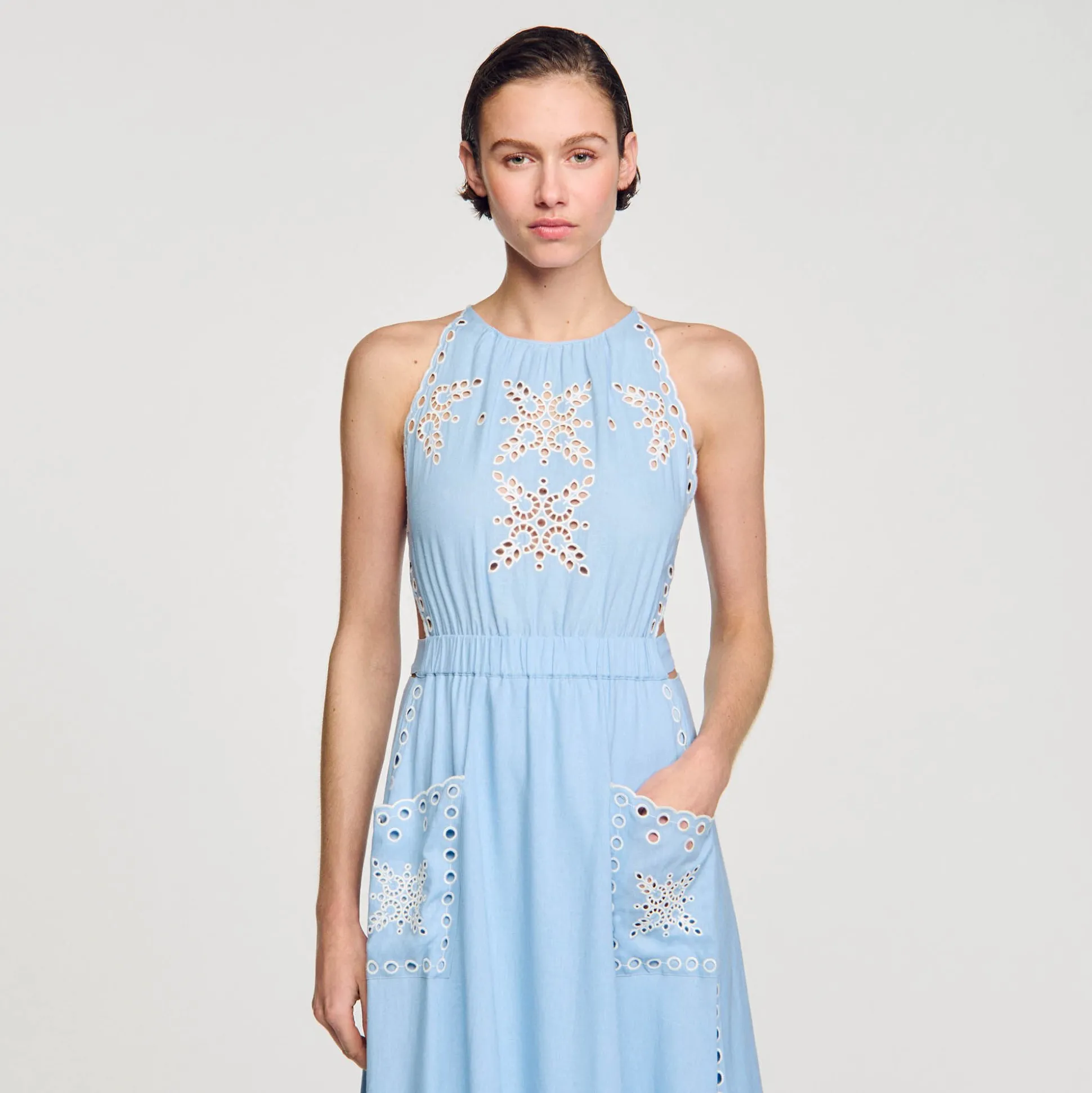 Robe Longue à Broderies Anglaises