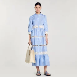 Robe Longue à Rayures En Coton