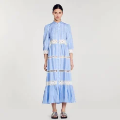 Robe Longue à Rayures En Coton
