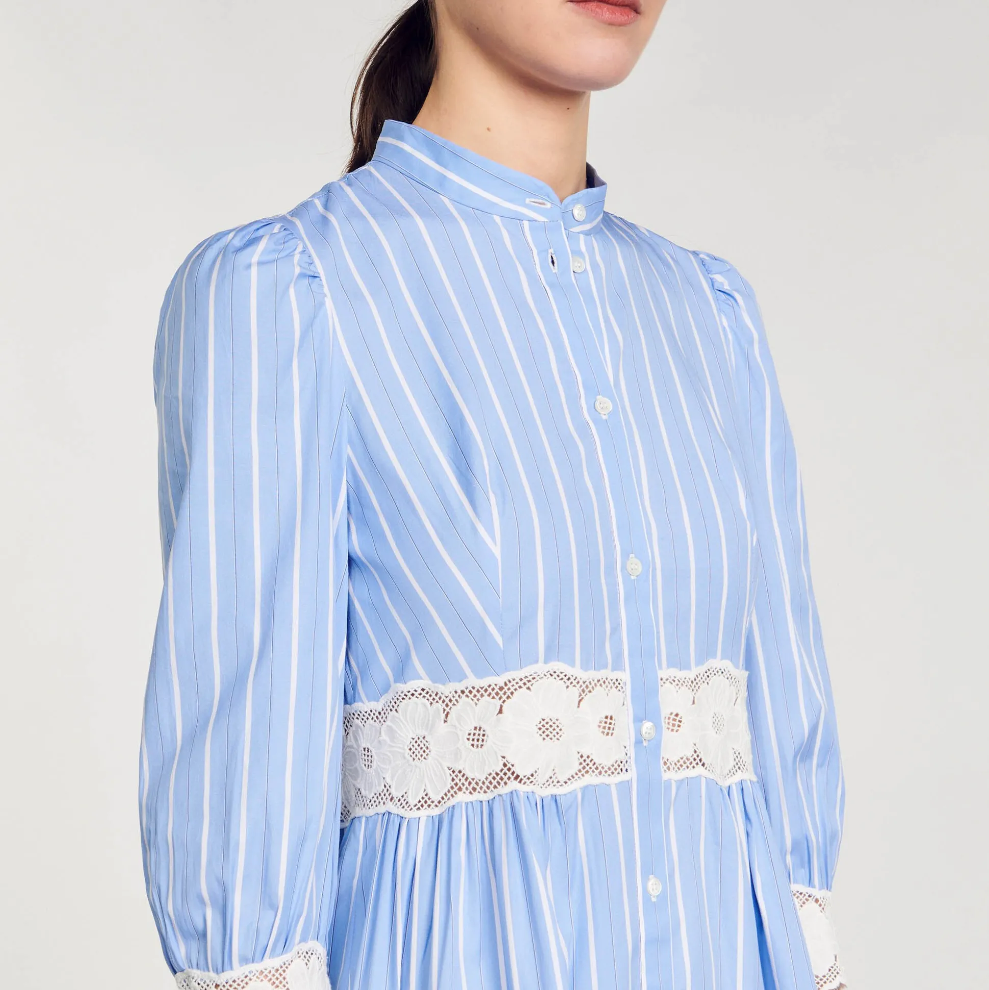 Robe Longue à Rayures En Coton