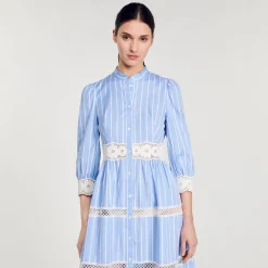 Robe Longue à Rayures En Coton