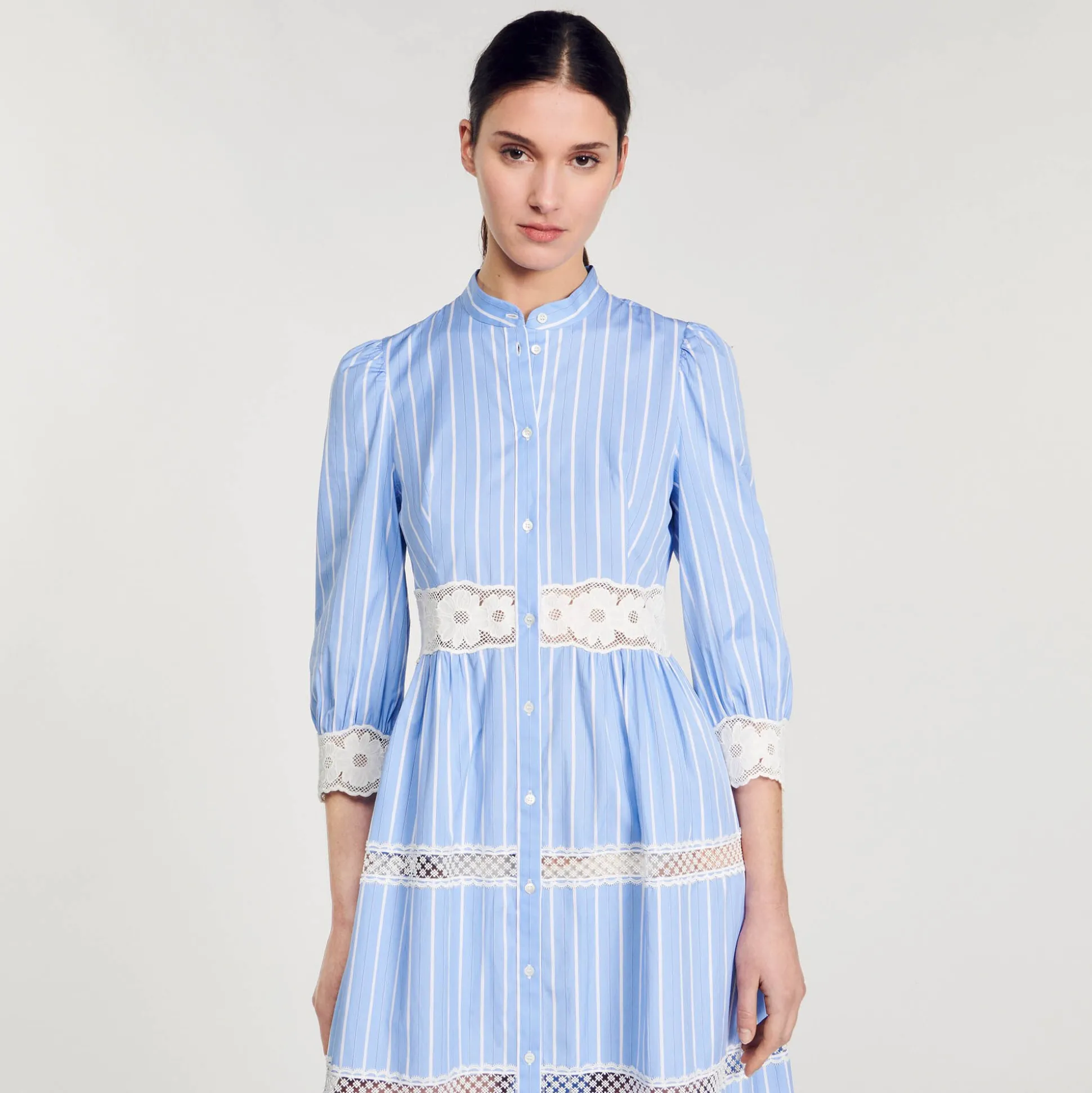 Robe Longue à Rayures En Coton