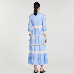 Robe Longue à Rayures En Coton