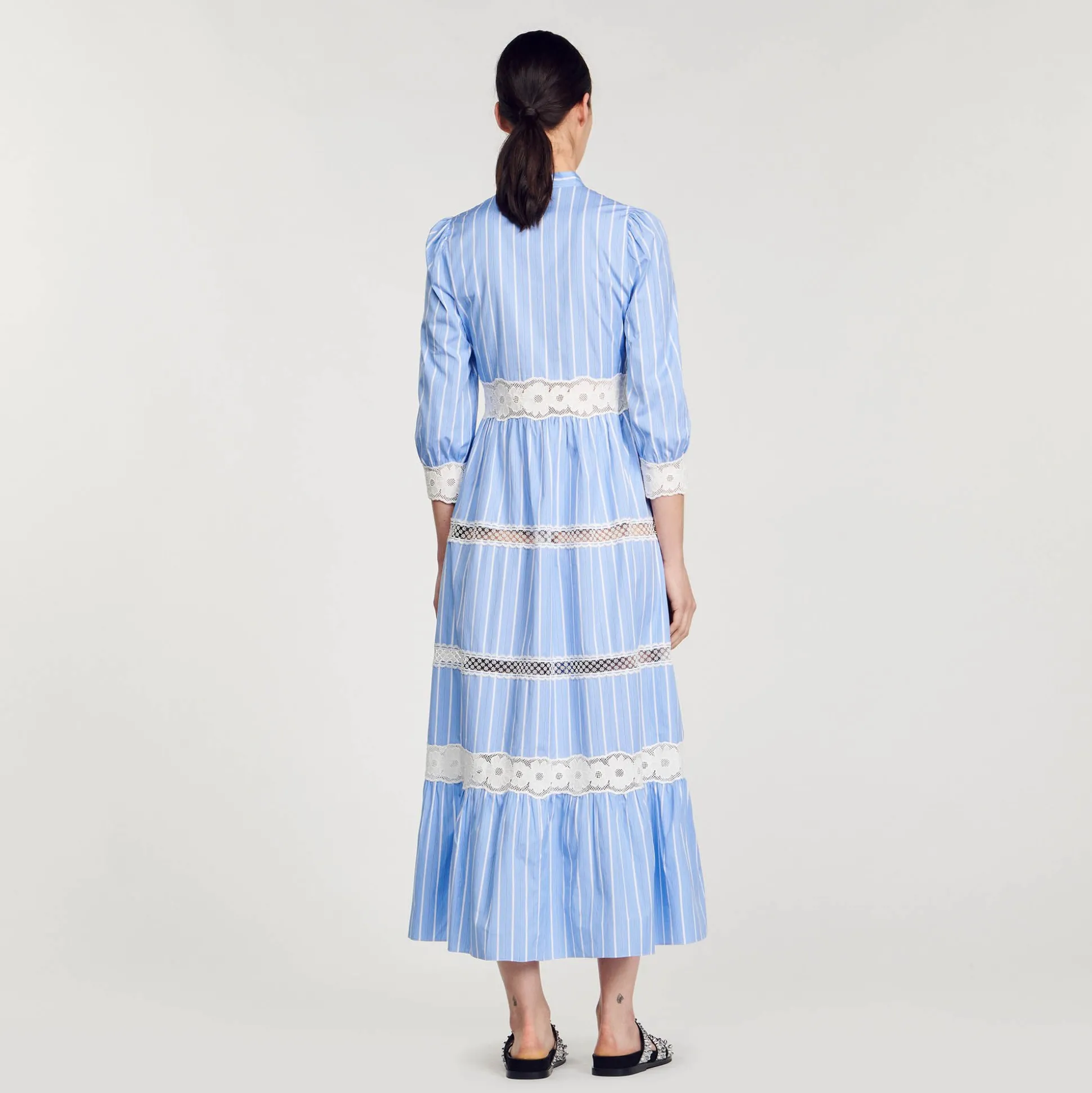 Robe Longue à Rayures En Coton