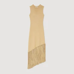 Robe Longue Asymétrique à Franges