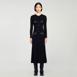 Robe Longue En Maille Côtelée