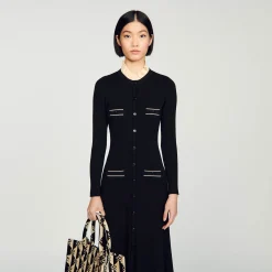 Robe Longue En Maille Côtelée