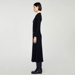 Robe Longue En Maille Côtelée