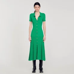 Robe Longue En Maille Côtelée