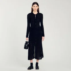 Robe Longue En Maille Effet Velours