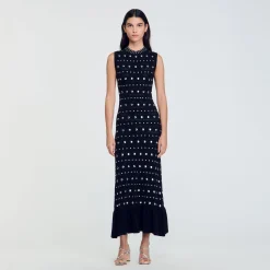 Robe Longue En Maille Ornée De Studs