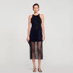Robe Longue Résille Brillante