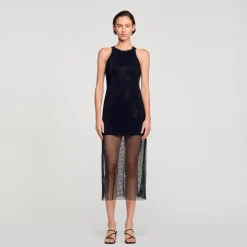 Robe Longue Résille Brillante
