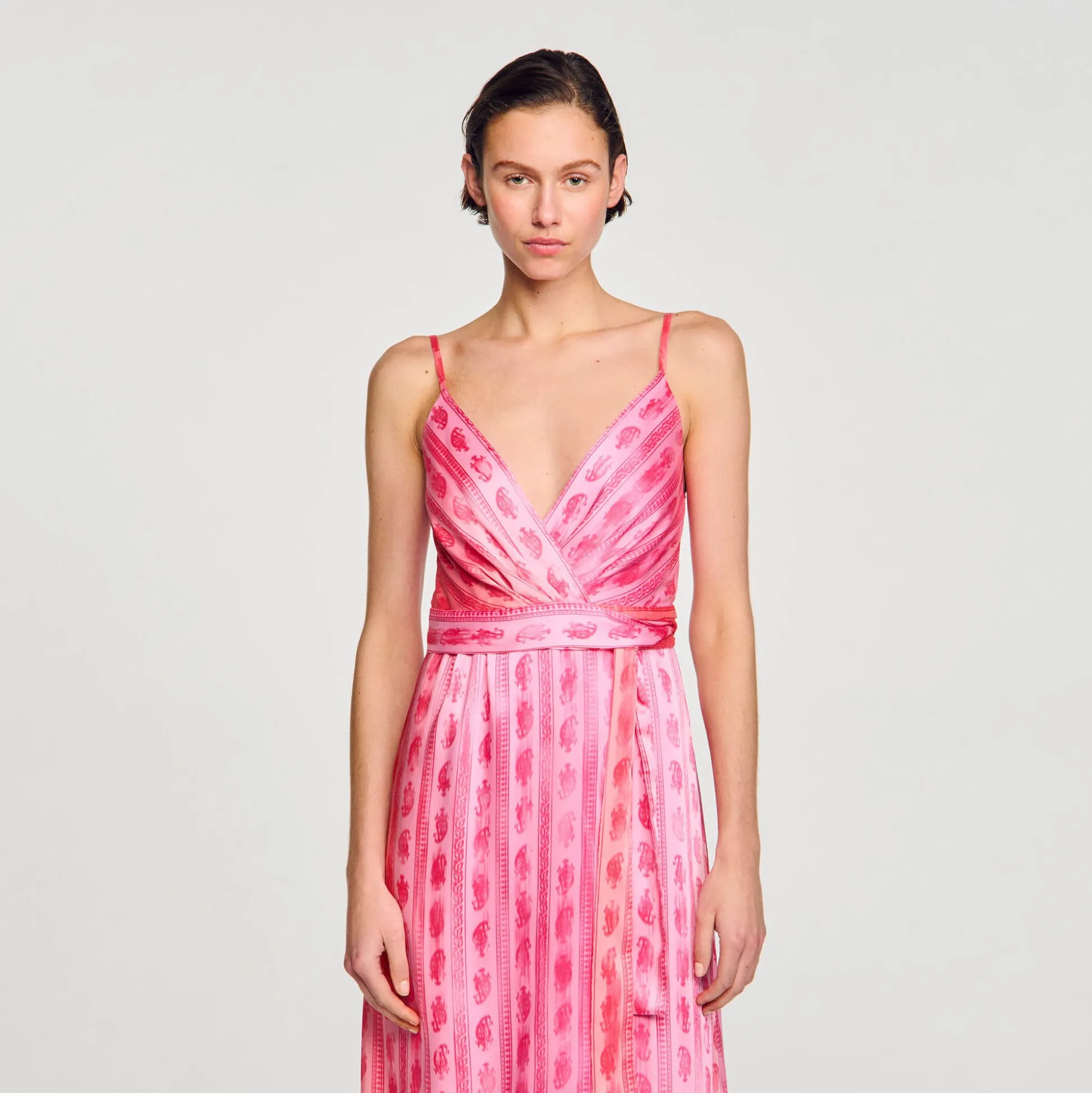 Robe Midi à Ceinture Nouée