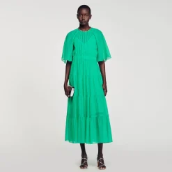 Robe Midi à Col Strassé