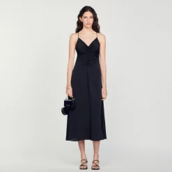 Robe Midi à Fines Bretelles