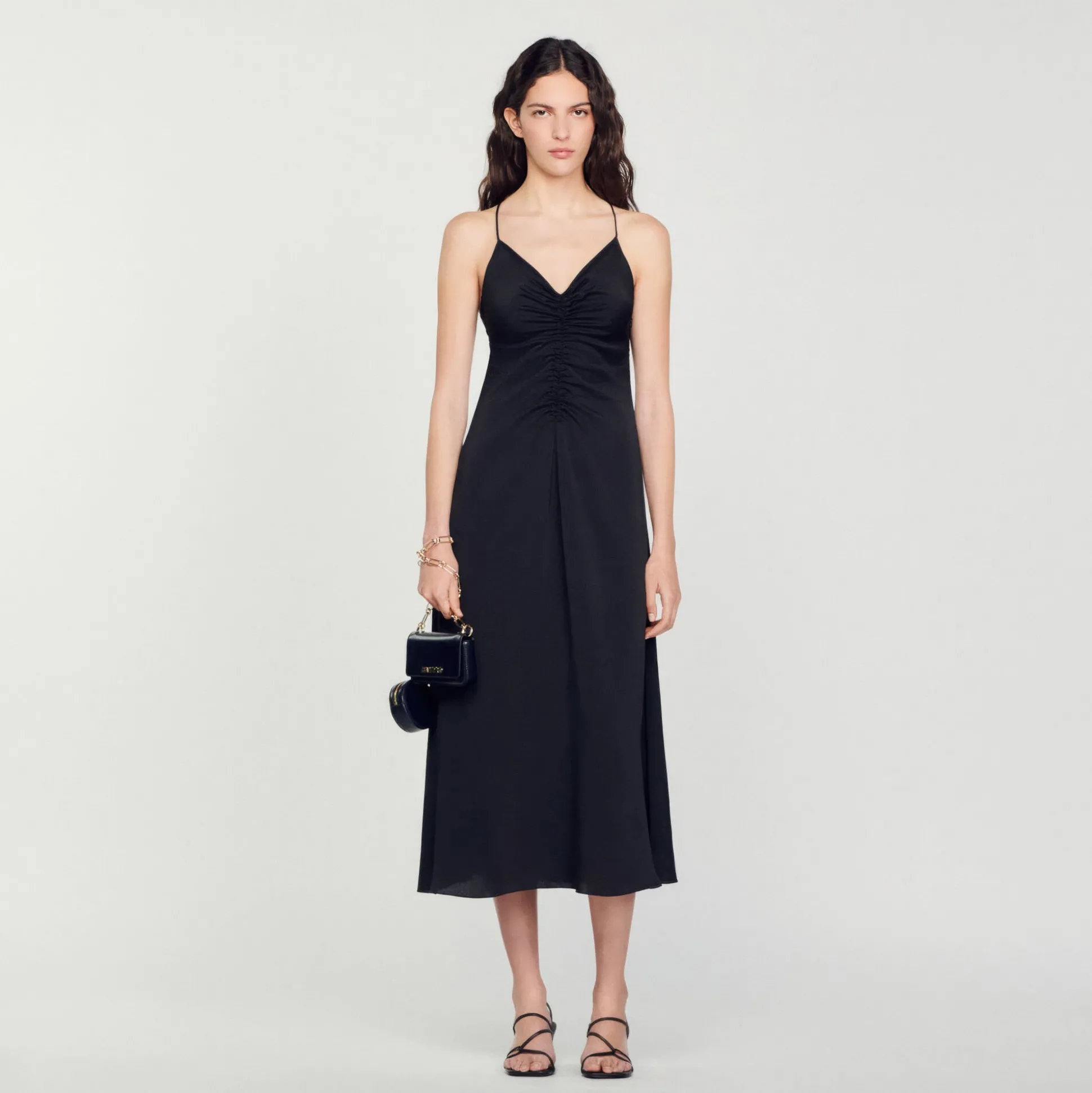 Robe Midi à Fines Bretelles