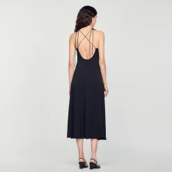 Robe Midi à Fines Bretelles