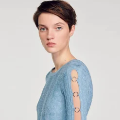 Robe Midi En Maille à Manches Longues