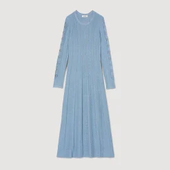 Robe Midi En Maille à Manches Longues