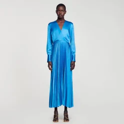 Robe Midi Satinée Plissée