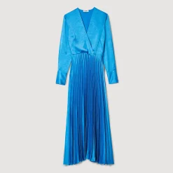 Robe Midi Satinée Plissée