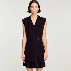 Robe Plissée En Tweed