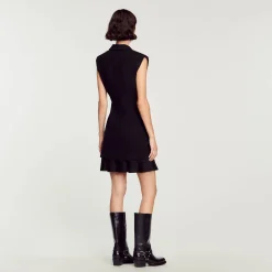 Robe Plissée En Tweed