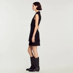 Robe Plissée En Tweed