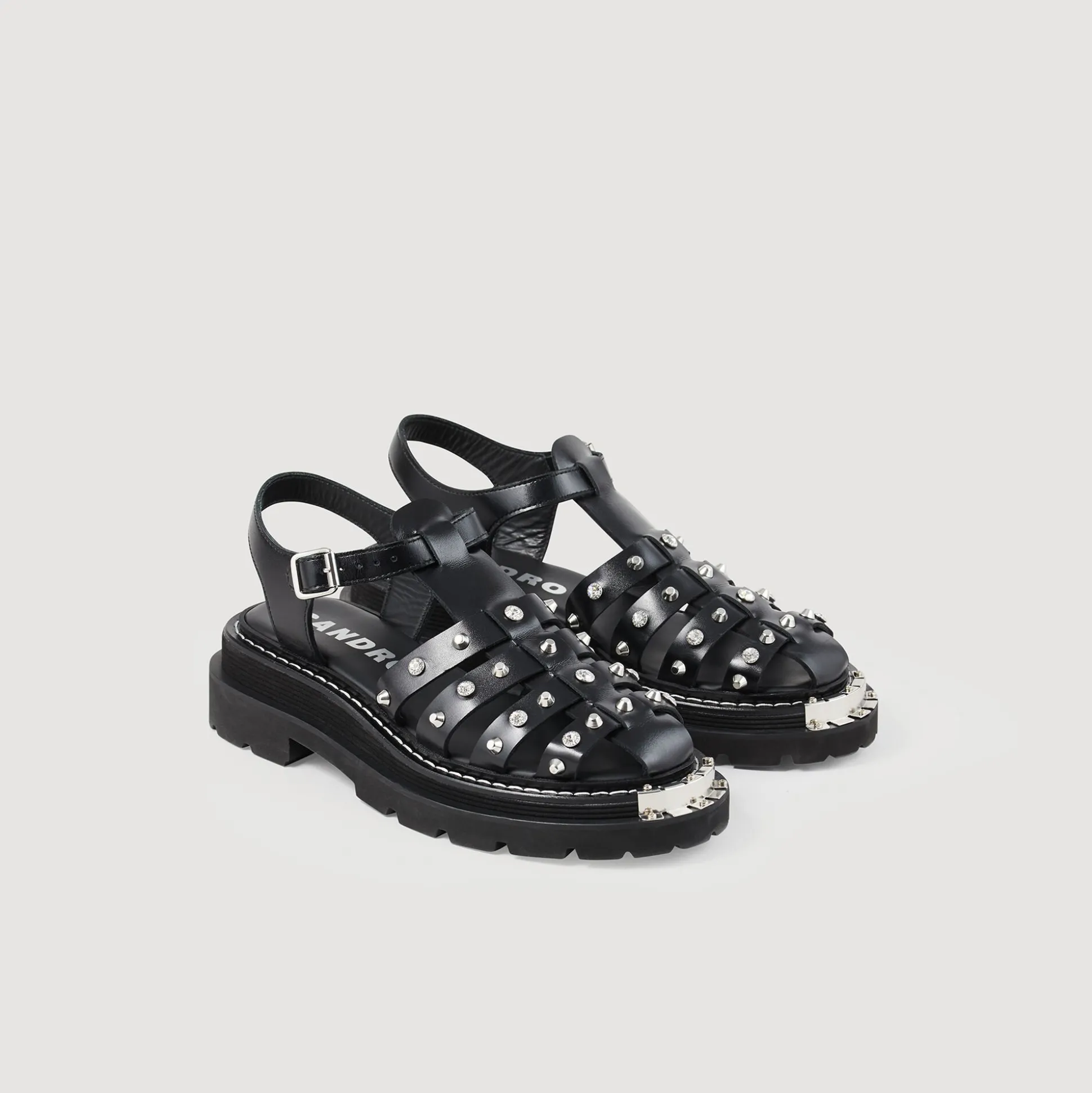 Sandales Olys Cloutées En Cuir