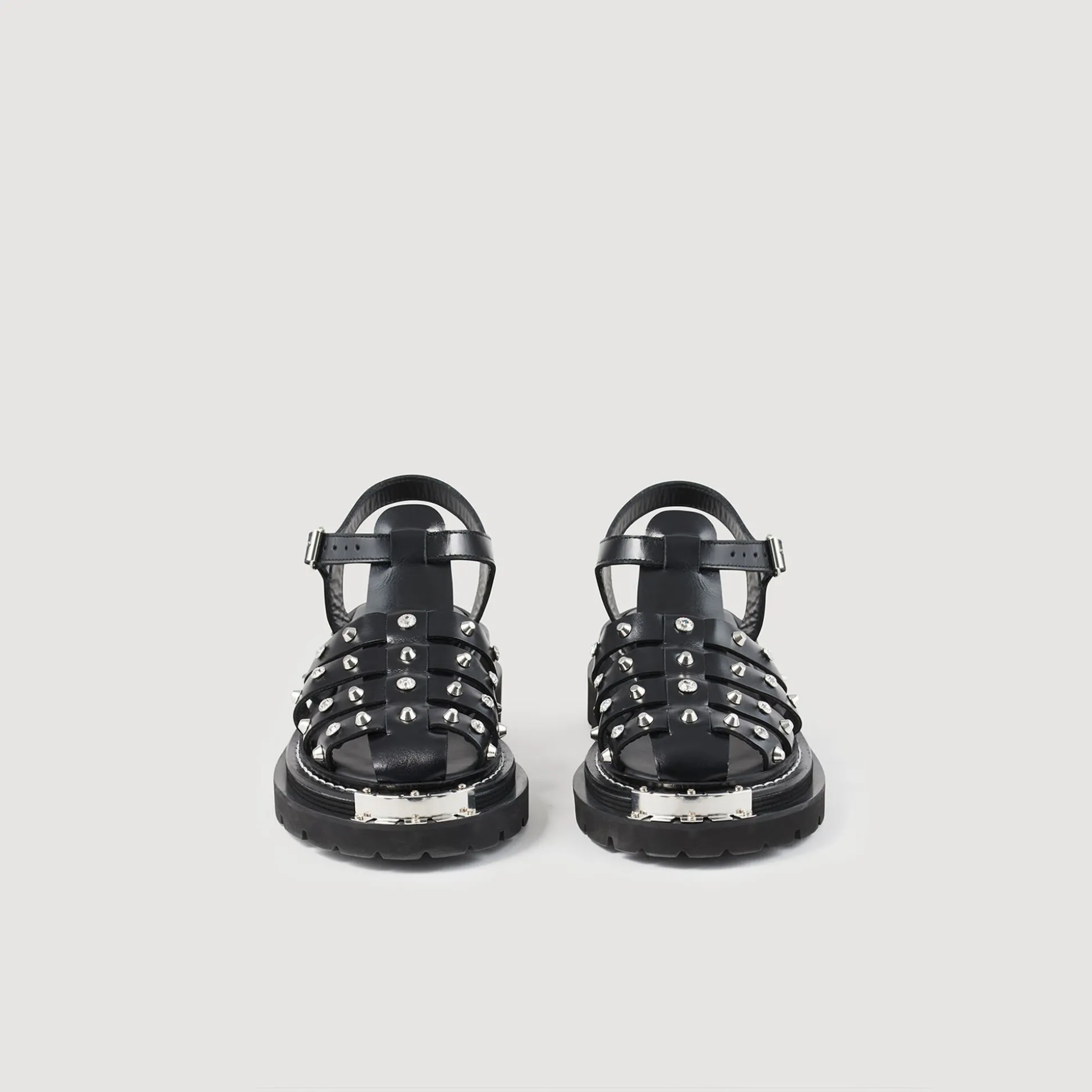 Sandales Olys Cloutées En Cuir