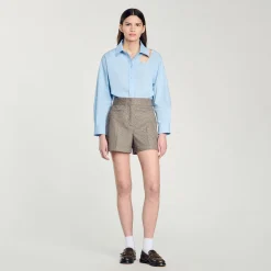 Short à Motifs Chevrons Orné De Strass