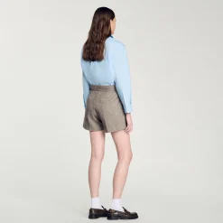 Short à Motifs Chevrons Orné De Strass