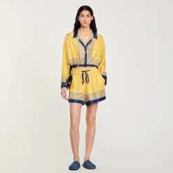 Short Fluide En Soie Imprimée