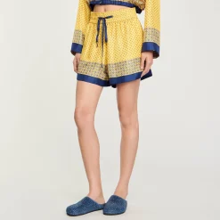 Short Fluide En Soie Imprimée