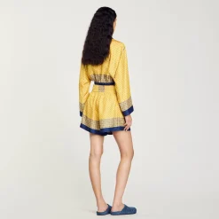 Short Fluide En Soie Imprimée
