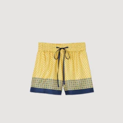Short Fluide En Soie Imprimée