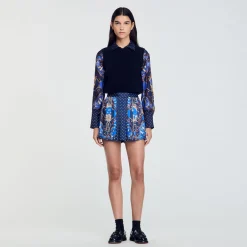 Short Jupe En Soie Imprimée