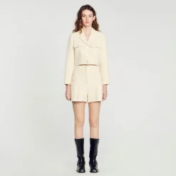 Short Taille Haute En Tweed