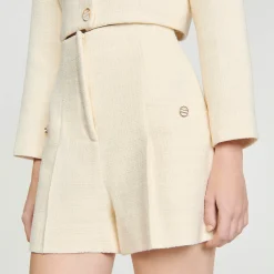 Short Taille Haute En Tweed
