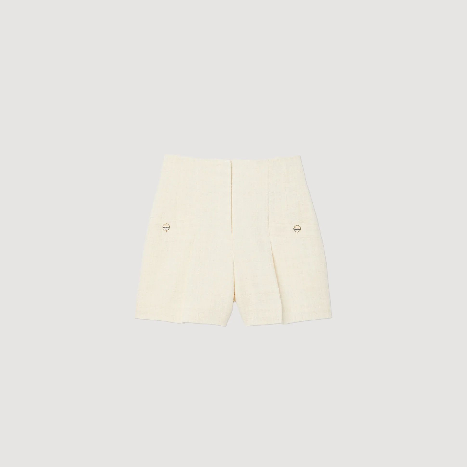 Short Taille Haute En Tweed