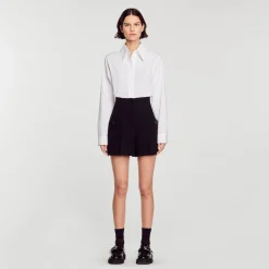 Short Taille Haute En Tweed