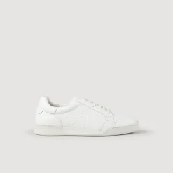 Sneakers En Cuir Embossé Square Cross