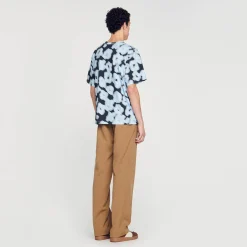 Tee-shirt En Coton Imprimé Fleurs Floues