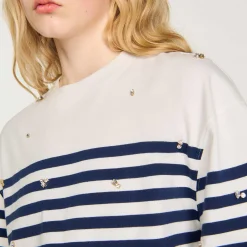 Tee-shirt Marinière à Strass