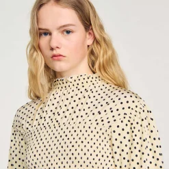 Tee-shirt Smocké à Pois