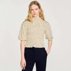 Tee-shirt Smocké à Pois