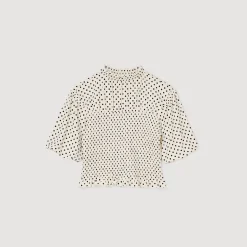 Tee-shirt Smocké à Pois